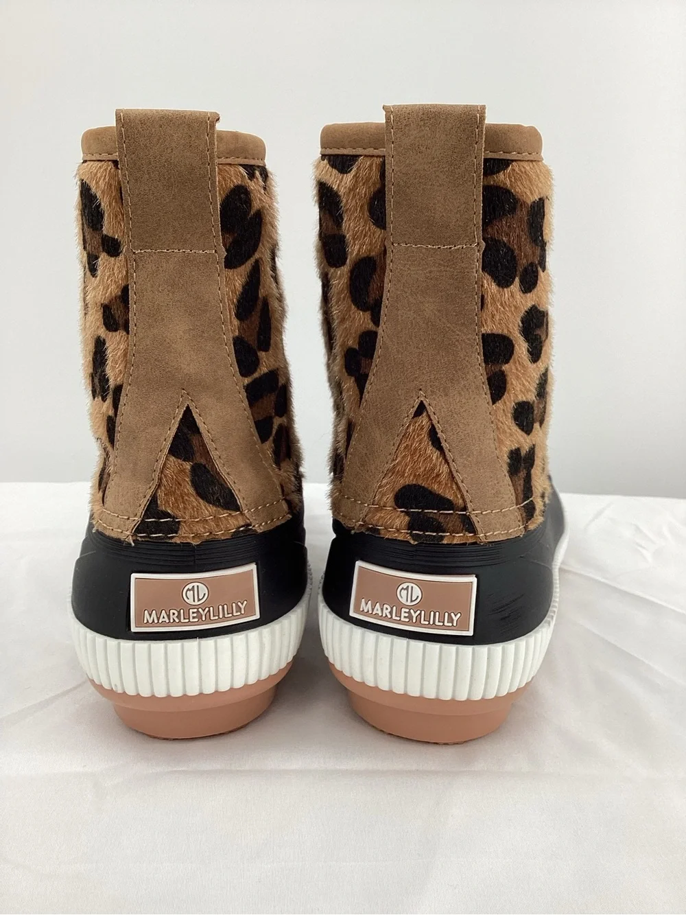 Women's Leopard-Print Winter Duck Boots - Brown/Black